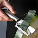 Éplucheur de pommes de terre à bord plat en acier inoxydable, couteau trancheur, râpe à pastèque/Melon, outil de cuisine polyvalent 1 pièce ​ - Image 3