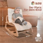 Berceau à bascule pour bébé LazyChild, berceau réglable 3 en 1 pour la maison, berceau à bascule en bois pour enfant, berceau pour bébé