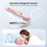 Balançoire électrique pour bébé avec 3 minuteries, application et télécommande Transat, 5 vitesses de balançoire, 10 musique, Bluetooth, rose - Image 6