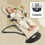 Siège de videur léger pour bébé avec barre de jouet amovible – Siège portable autobloquant naturel pour bébés de 8 à 29 lb (0-24 mois)