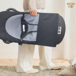 Chaise berçante pour bébé réglable sur 3 hauteurs, chaise berçante pliable pour nouveau-né de 0 à 12 mois, chaise berçante réglable pour bébé avec jouets - Image 5
