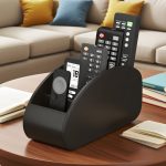 [Organisateur gain de place] 1 Pièce Porte-Télécommande en PU avec Boîte de Rangement à 5 Compartiments - Organisateur de Télécommande pour TV, Lecteurs Médias, Stylos, Lunettes & Petits Objets - Gain de Place pour Bureau ou Table de Chevet (Compatible Bureau) - Image 6