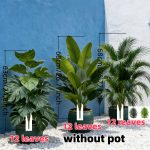 Ensemble de 3 Plantes Artificielles à Grandes Feuilles - Monstera Luxuriant et Palmiers, Bananiers, Adaptées à l'Extérieur - Arbres Décoratifs Tropiques à Large Feuillage Sans Entretien, Plantes en Pot pour Intérieur/Extérieur Toute l'Année, Arbustes Faux Style Nordique pour Mariage Hôtel Jardin - Image 3