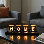 Porte-bougies en verre et bois, ensemble décoratif avec lettres, résistant au vent, pour théières, décoration d'intérieur, cadeau de mariage ou maison