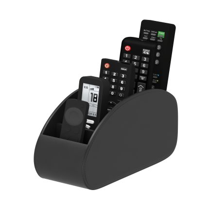 [Organisateur gain de place] 1 Pièce Porte-Télécommande en PU avec Boîte de Rangement à 5 Compartiments - Organisateur de Télécommande pour TV, Lecteurs Médias, Stylos, Lunettes & Petits Objets - Gain de Place pour Bureau ou Table de Chevet (Compatible Bureau)