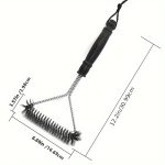 1 Brosse de Nettoyage pour BBQ en Acier Inoxydable avec Manche, Poils Métalliques Réutilisables, Accessoire de Barbecue Antiadhésif pour un Entretien Efficace - Image 3